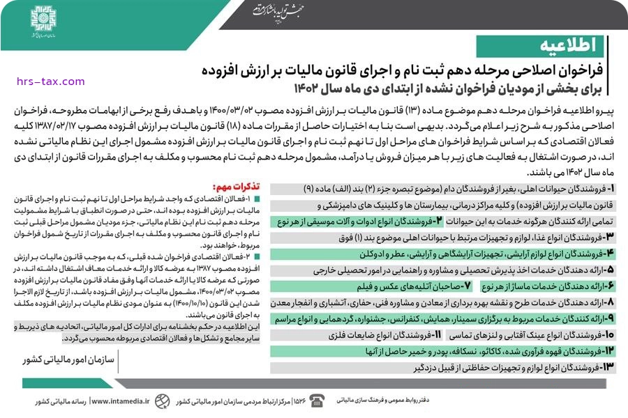 فراخوان دهم ارزش افزوده